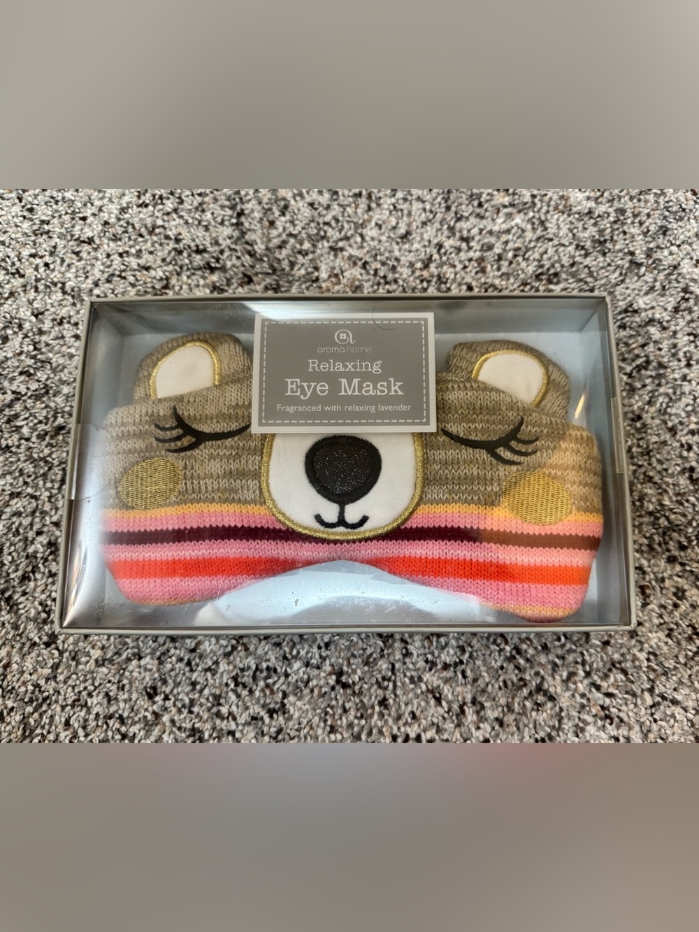 New In Package Aroma Home Relaxing Eye Mask Bear Design